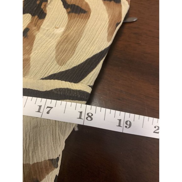 Anne Klein Silk Animal Print Babydoll Top Blouse Size L - Picture 6 of 8